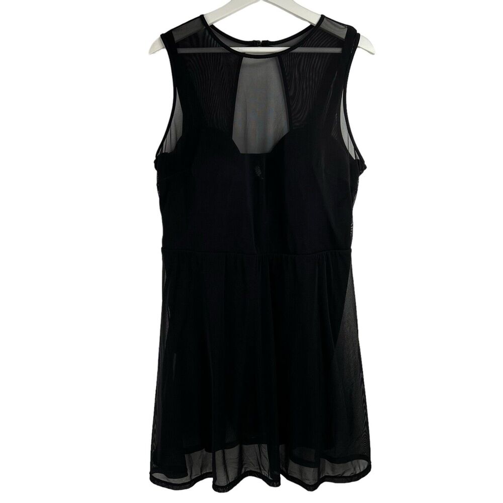 Torrid Plus Size 2 2X D/DD Black Underwire Long Mesh Overlay Swim Dress Swimsuit - Picture 4 of 16